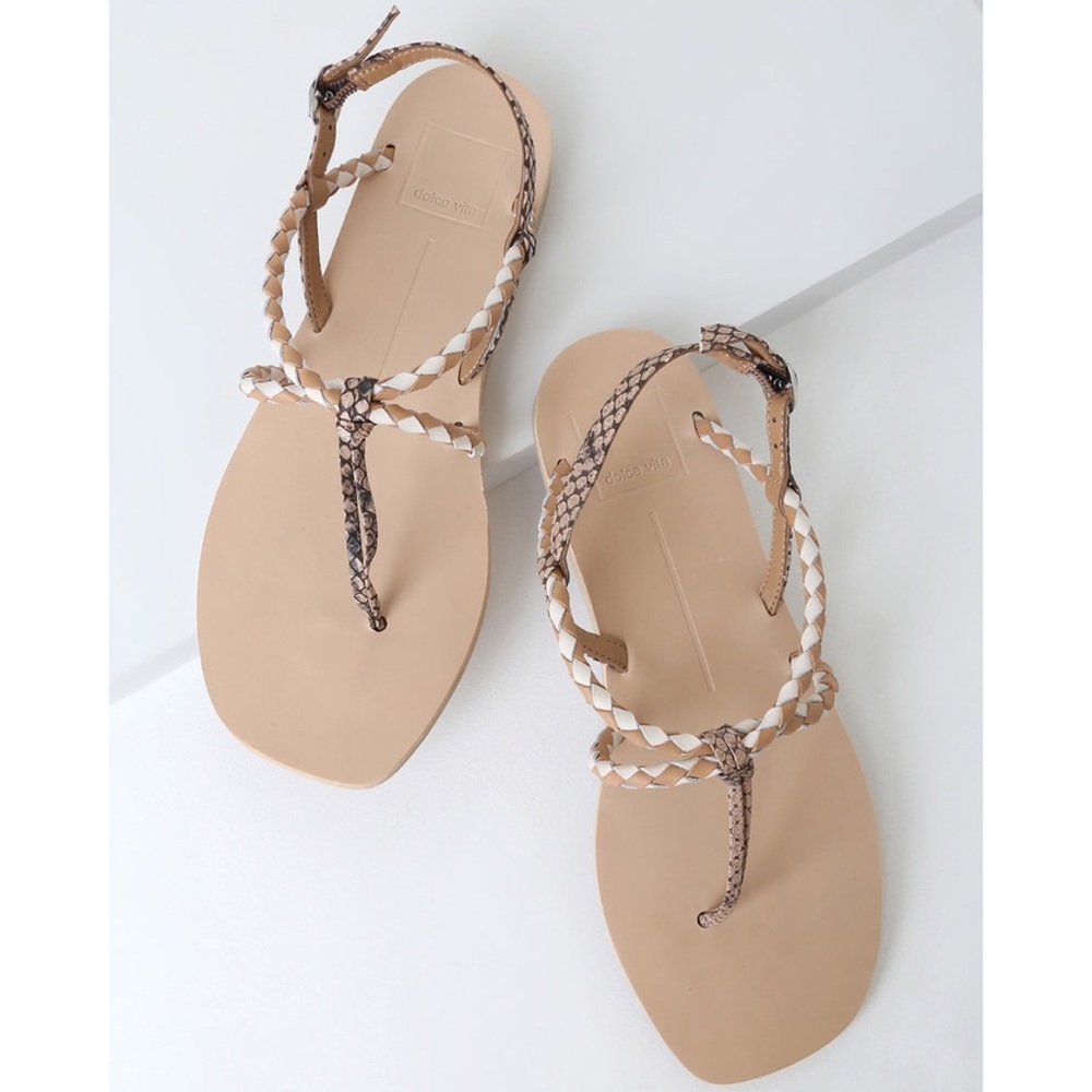 DOLCE VITA | Snake Print Leather Sandals